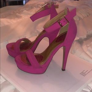 Pink platform heels